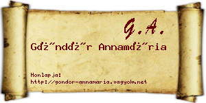 Göndör Annamária névjegykártya